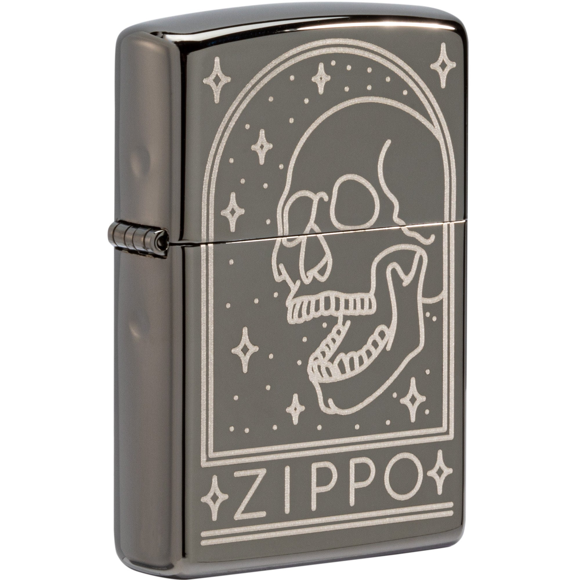Front shot of Skeleton Design Black Ice Windproof Lighter